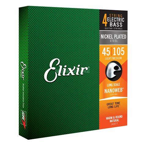 Elixir Bass Strings 45-105 NanoWeb Medium